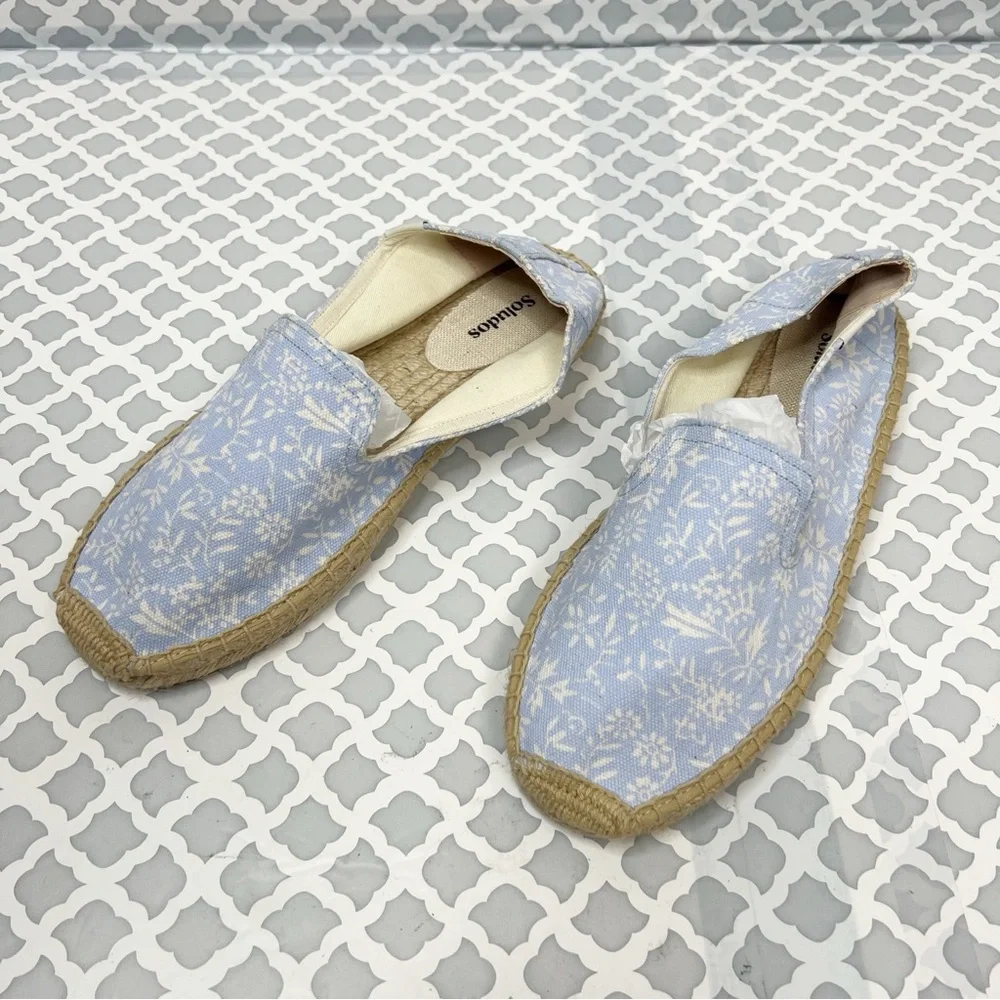 NWOB Soludos Blue Bonnet Slip On Espadrille Loafers in Blue